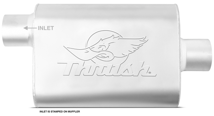 Thrush® Welded Muffler - Offset / Center - Thrush® Exhaust P/N: 17655