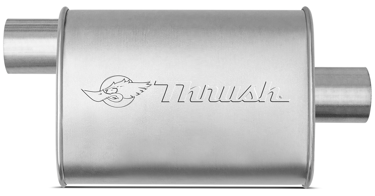 Hush Thrush™ Muffler - Offset / Center - Thrush® Exhaust P/N Hush Thrush™ Muffler - Offset / Center - Thrush® Exhaust P/N